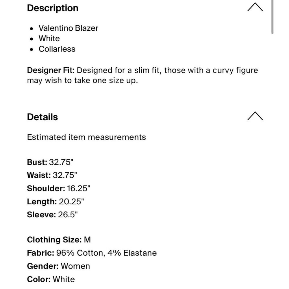 Valentino Authentic Solid White Sleeve Blazer Jac… - image 4